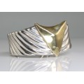 bratara modernista argint & aur 18 k. designer Sacco Attilio. Italia